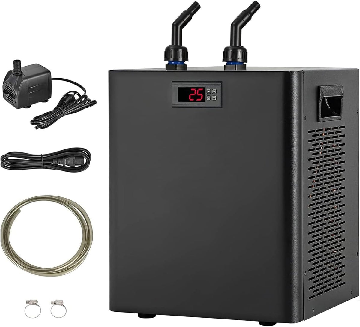 Water Chiller for Cold Plunge 79 Gal, 1/3 HP Aquarium Chiller, Cooling System with Quiet Pump and 3M Pipe for Fish Tank, Hydroponics, Freshwater Saltwater Fish, Coral, Shrimp, Jellyfish, 110V, 300ml