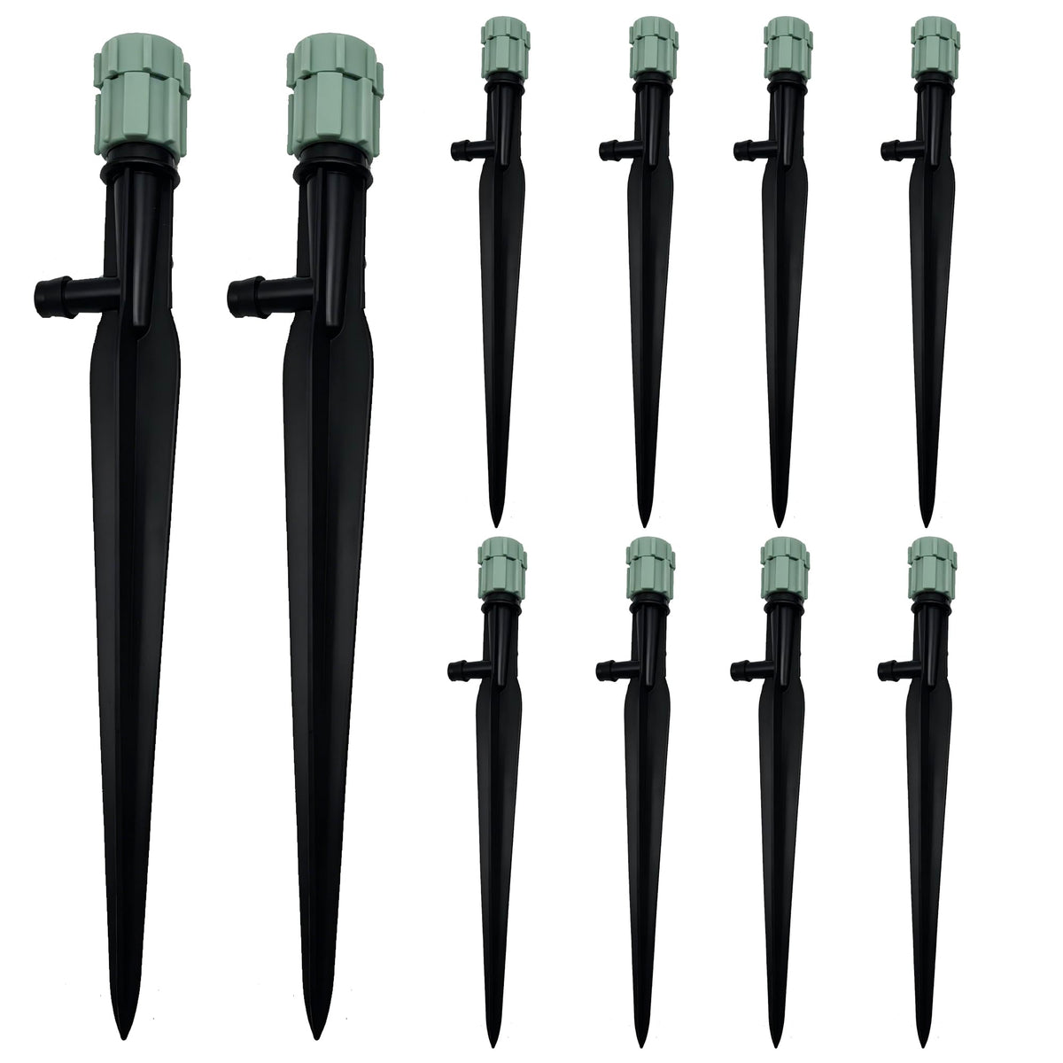 Ypzxola 10 Pack Adjustable Bubbler Sprinkler Heads with 11.8in Stake, 360 Degree Micro Irrigation Emitters, Drip System Replacement Sprayer for Lawn Garden Plants Watering