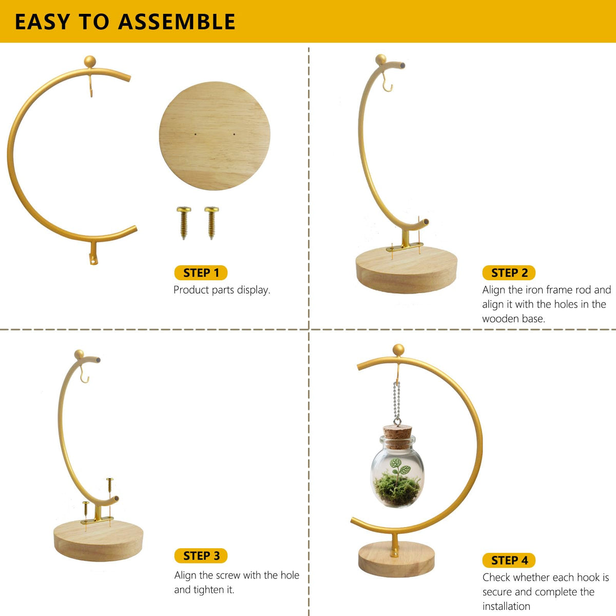 MADOCEGO Large Ornament Display Stand for Hanging Glass Globe, Air Plant, Witch Ball, Christmas Ornament and Home Wedding Decoration(