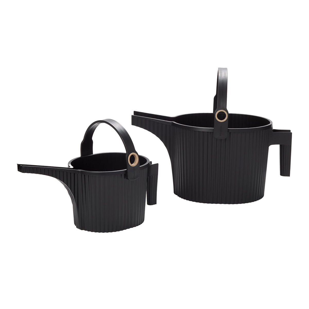 Hachiman Watering Can Set of 2 - Includes Small and Large Plant Watering Can with Widened Spout for Indoor and Outdoor Plants - Hands-Free Filling - Black
