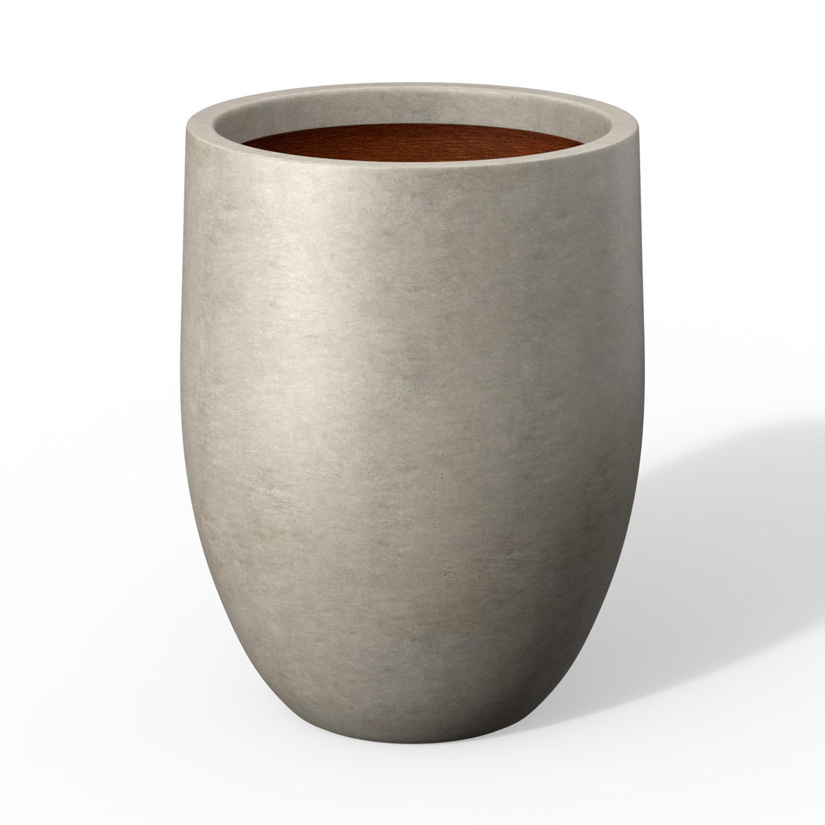 Kante 21.7 Inch Tall Concrete Planter, Large Indoor Outdoor Plant Pot with Drainage, Smooth Weathered Concrete Finish with Painted Interior, Ideal for Porch, Home, Garden, Patio