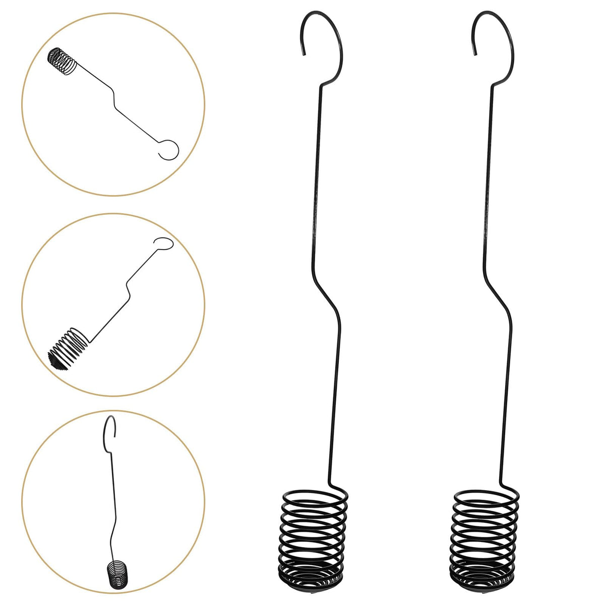 PAMINGONO 2 Pcs Air Plants Holders Hanging Hooks Spiral Plant Display Hangers 37cm Metal Air Fern Holders for Wall and Ceiling Indoor Garden Decor