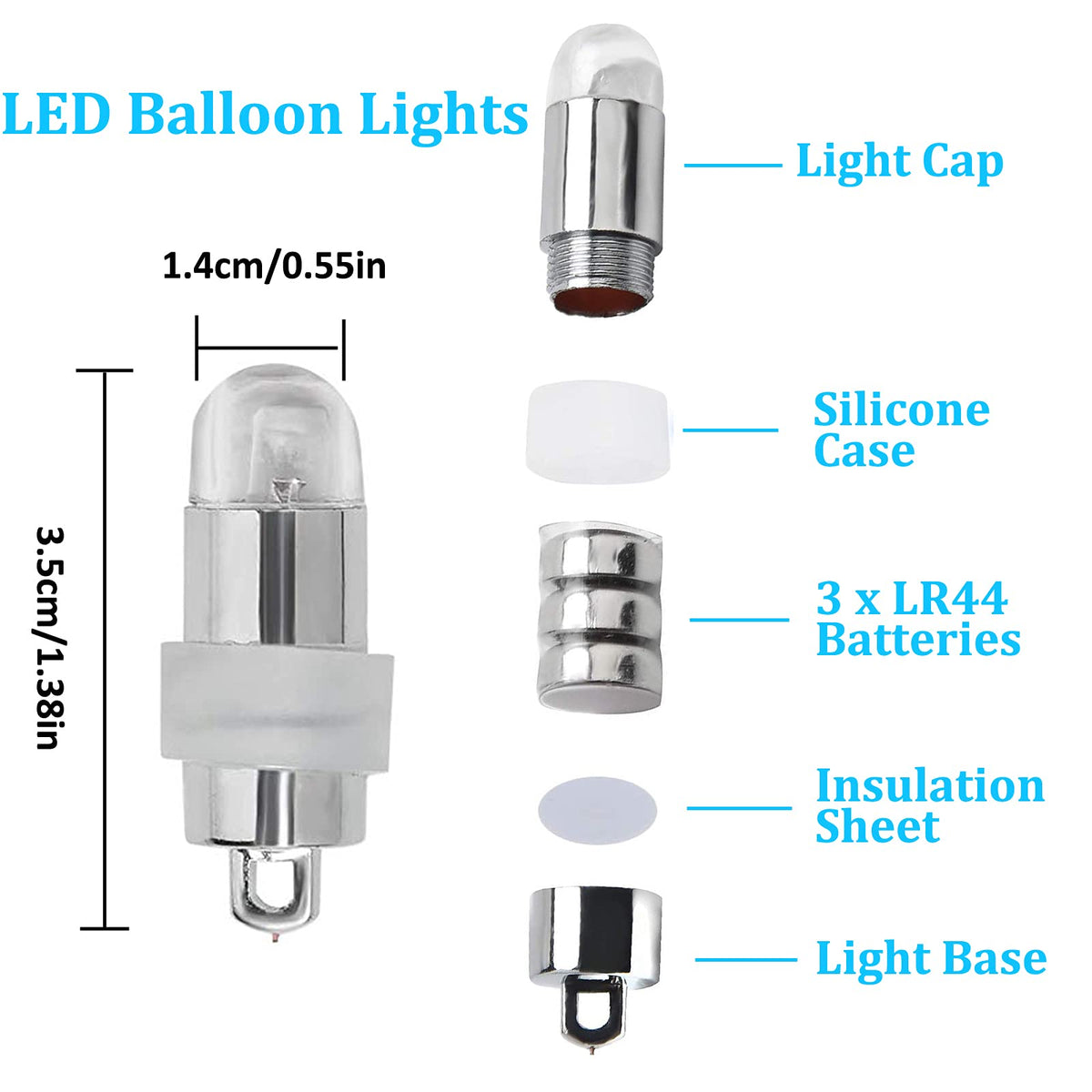 Yizhet 30-Pack LED Lights, Mini Battery Powered Party Lights, Multicolor, Model FSK—001