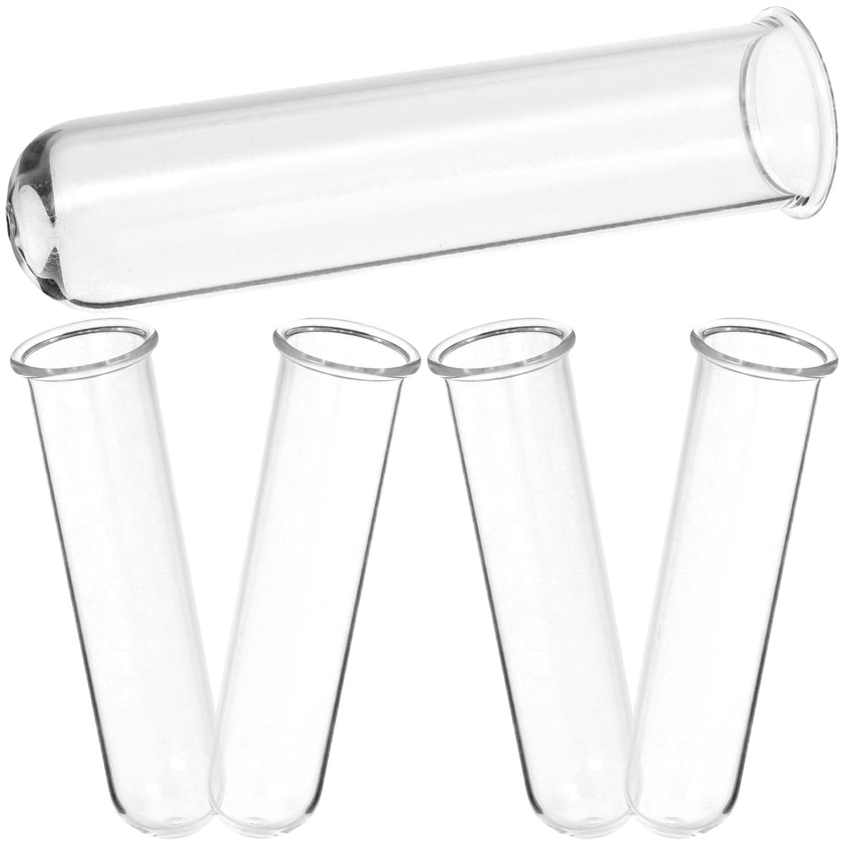 OUNONA 5pcs Glass Test Tube Flower Vases for Plants Propagation Hydroponic Small Terrarium Tubes 2.5x3x11cm for Home Décor