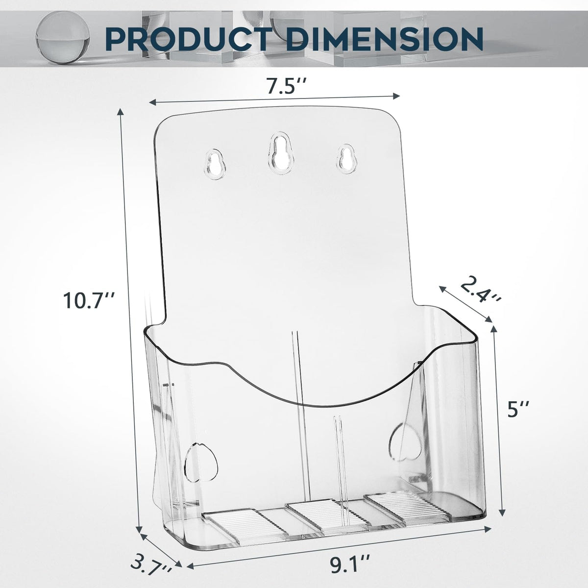 xydstay Acrylic Brochure Holder 4x9 Inches and 8.5x11 Inches combination set (2 Packs of Each Size),Pamphlet Holder Flyer Holder,Display Stand,Table Signs Plastic Paper Holder for Office, Home, Store