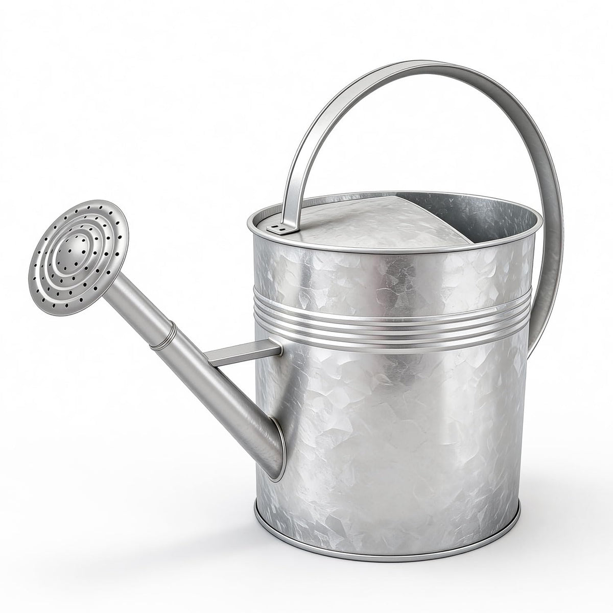 9.5L Metal Watering Can for Outdoor Garden, Galvanized Steel Large Watering Can Pot with Top Handle and Long Spout, Rust-Resistant Water Can for Flower, Lawns, and Farm Use