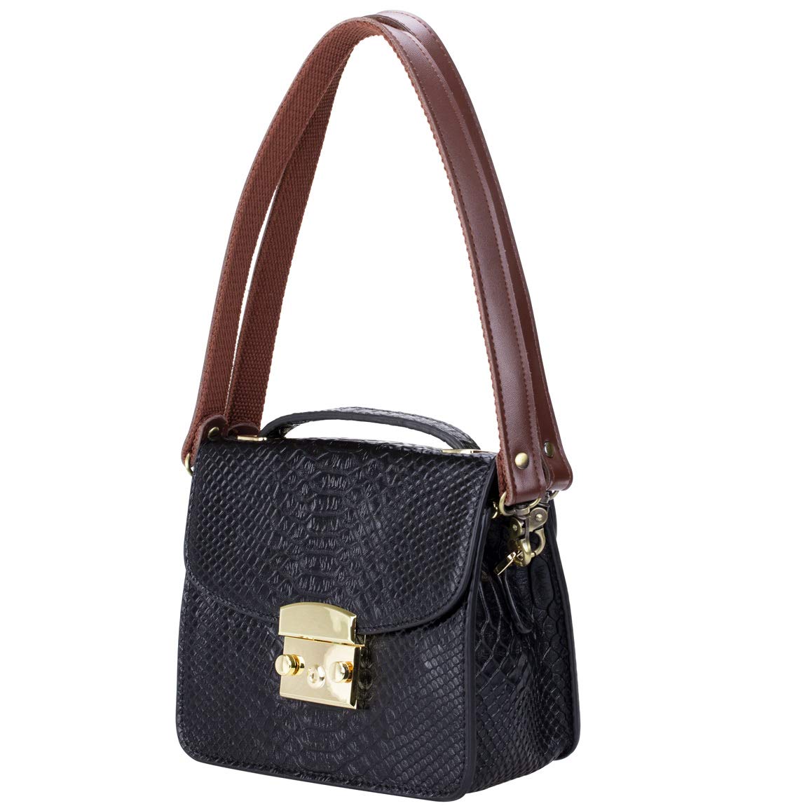 Allzedream Genuine Leather Purse Strap Sewing Canvas Replacement Handbag Shoulder Bag 2 Pcs (Coffee, Gold Hardware)