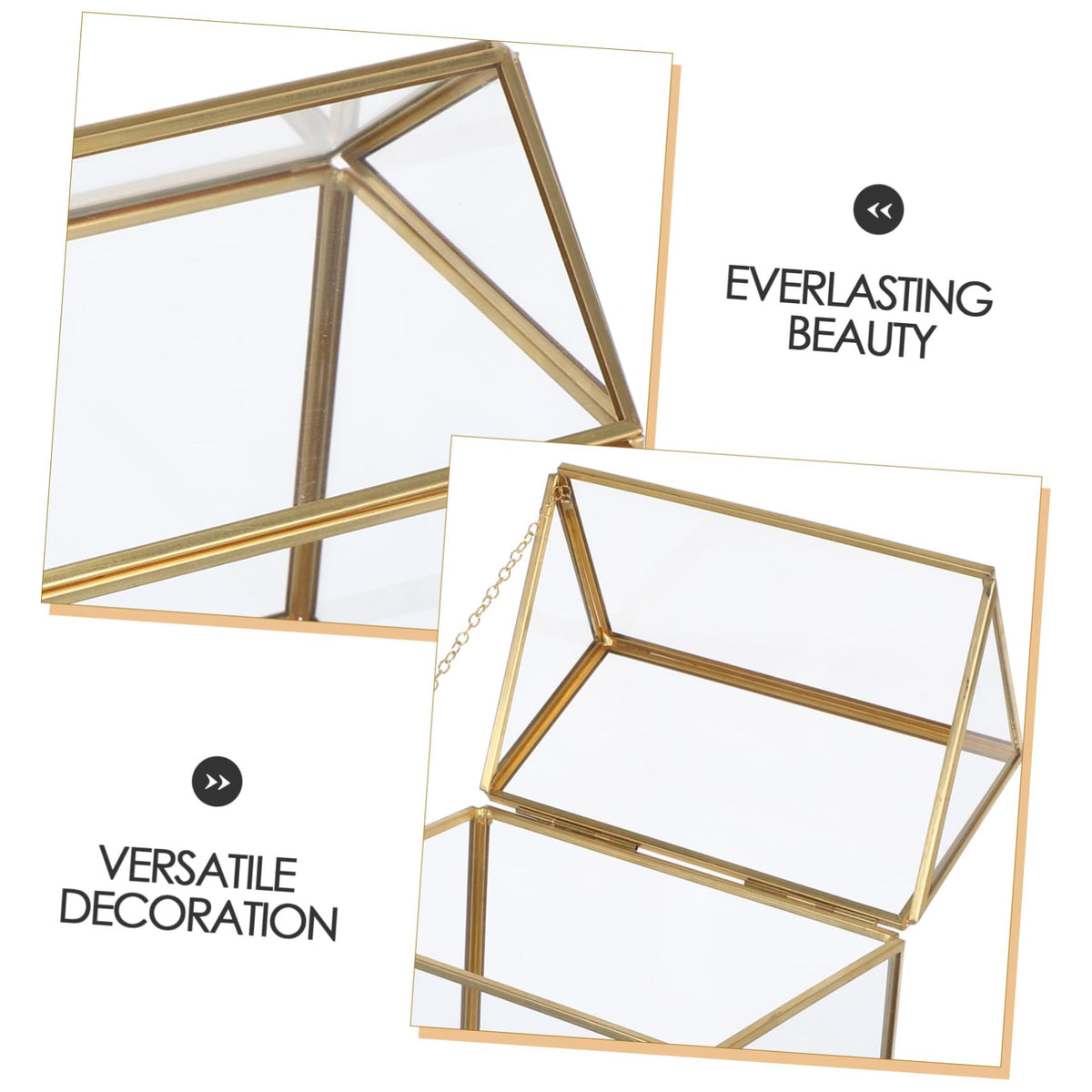 Handmade Glass Planter Terrarium Unique House Shaped Indoor Tabletop Greenhouse for Air Plant Display Geometric Succulent Decor Box for Home and Office Centerpiece