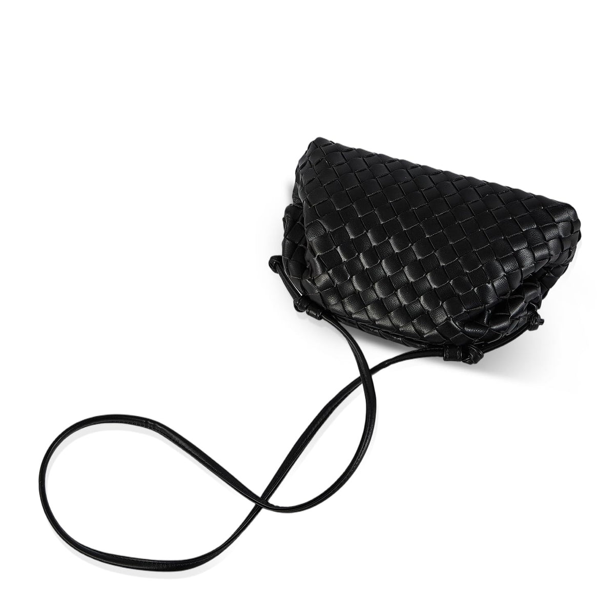Huralona Dressy Pleated Vegan Leather Clutch Purse Woven Soft Cloud Dumpling Clutch Bag for Women PU Evening Purse Handbag (Black)