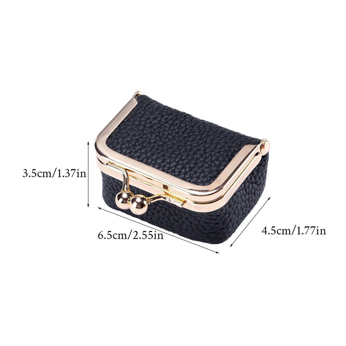 FURZART Genuine Leather Jewelry Travel Case Mini Portable Organizer with Kiss Lock & Anti-Tip Design, Stable Small Jewelry Box for Earrings, Rings, Coin Purse for Travel (2.55x1.77 Inch, Pink)