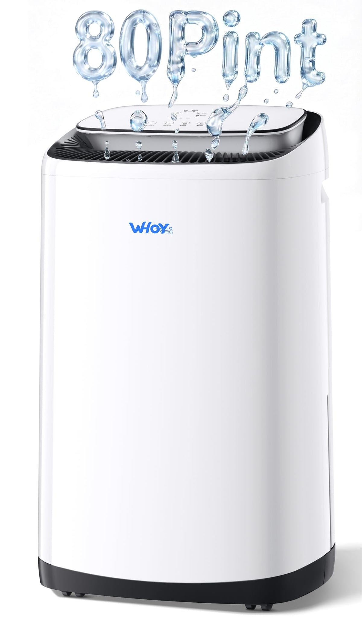 WHOY 80 Pints Smart Dehumidifier (50 Pints DOE) with App Control, for Basements & Home Up to 5,000 Sq. Ft., Portable with Continuous Drain, Quiet Auto-Control & Turbo Mode