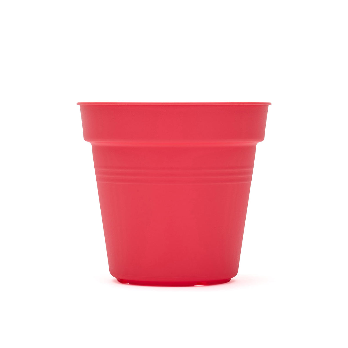 Mintra Garden Pots, 4 Pack Bulk Plastic Plant Pots with Drainage Tray, Round Indoor & Outdoor Decorative Planters with Drain Holes for Flowers, Herbs & Plants, 15cm Diameter – Coral, 7.5 in