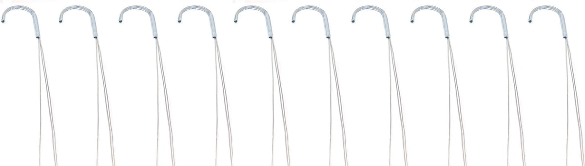 ILUVUMOREI 10 Pack 21" 3 Strong Wire Steel Hook Hanger, Gardening Indoor Outdoor Patio Hanging Basket Use (10Pack 21" - 3 Wire)