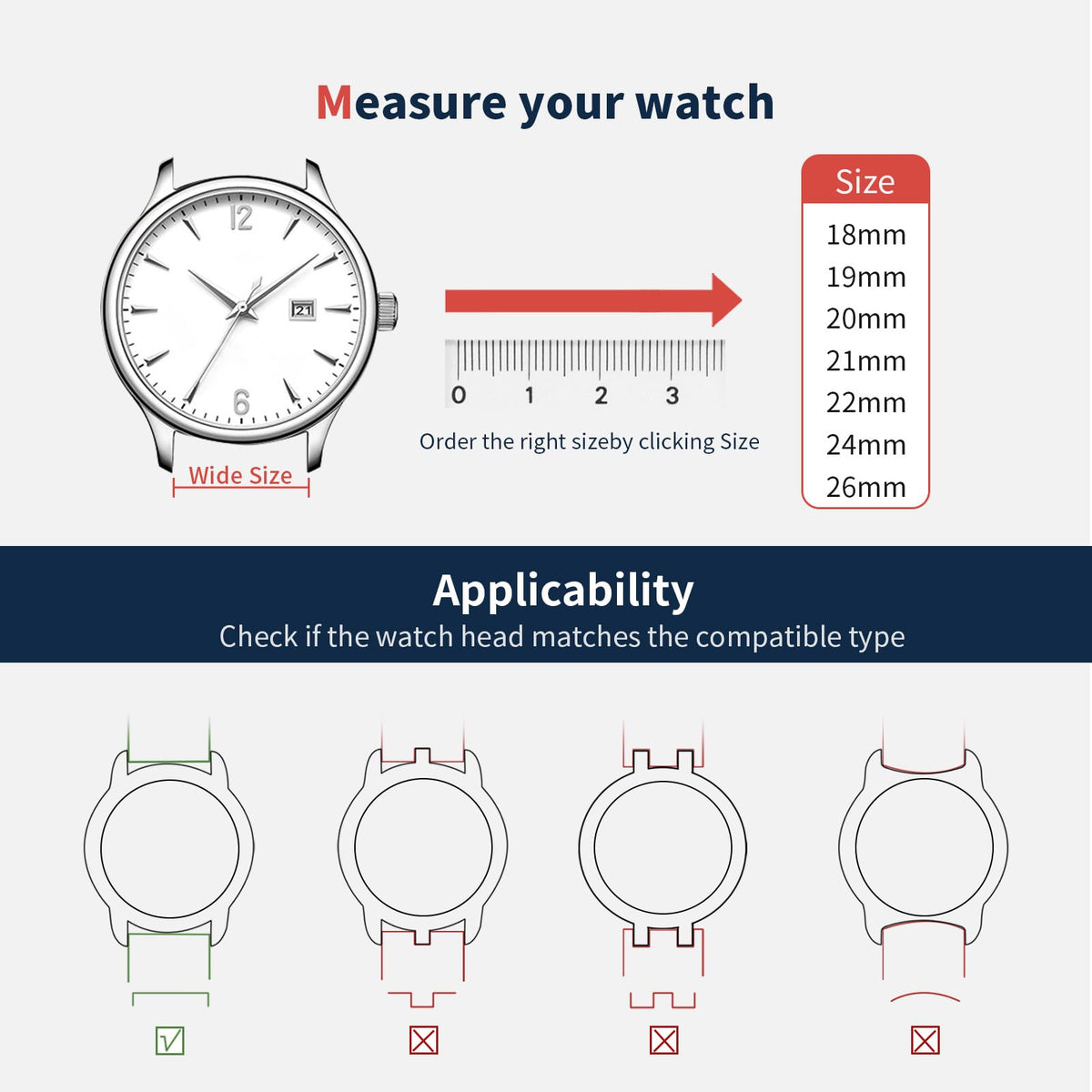 Fullmosa Watch Bands,18mm 19mm 20mm 22mm 24mm 26mm Quick Release Leather Watch Band Strap - Burnished Leather Watch Band Vintage Wristband