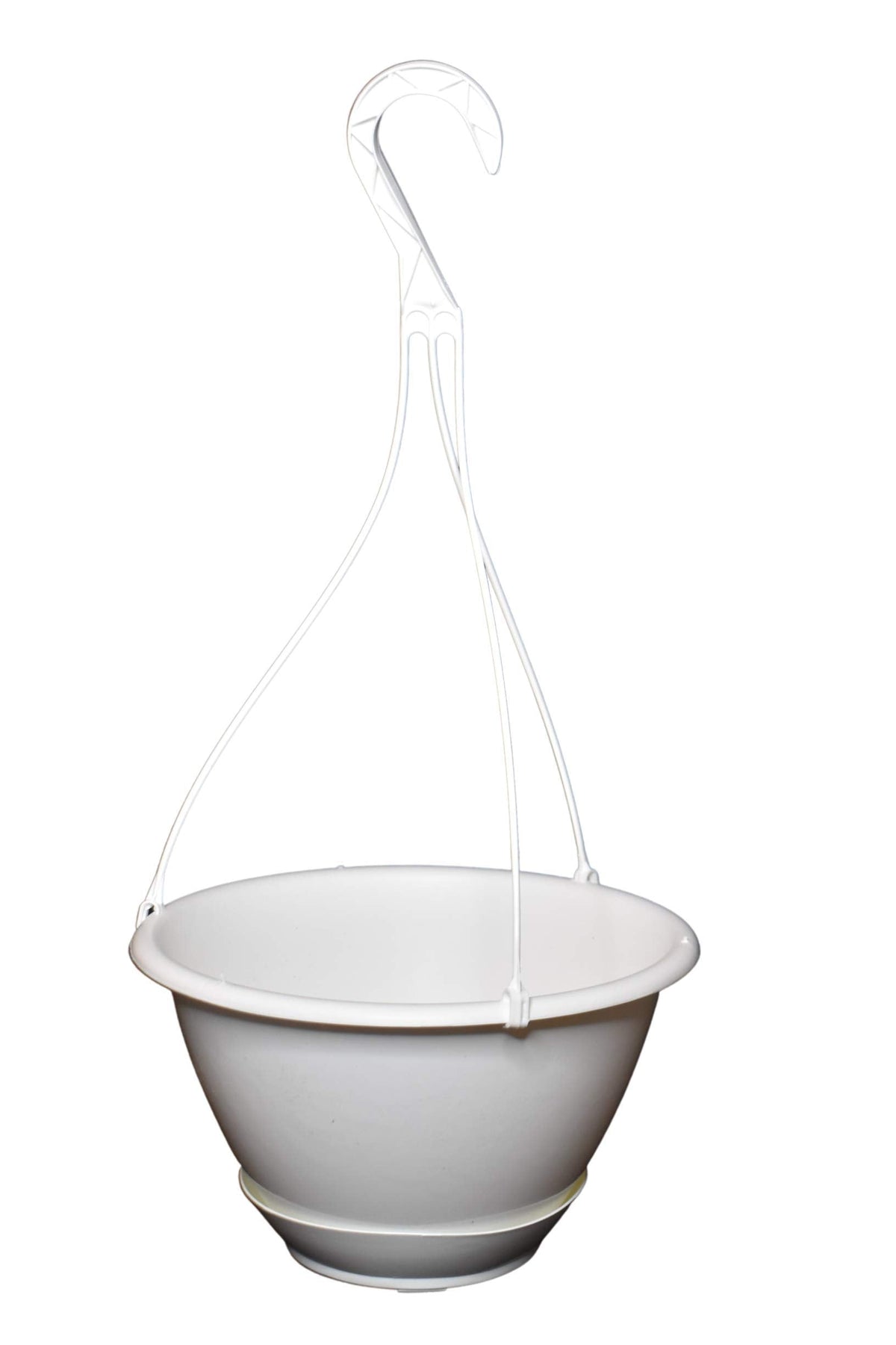 10" White Plastic Hanging Basket with Saucer for Indoor/Outdoor Use by Koba (5)