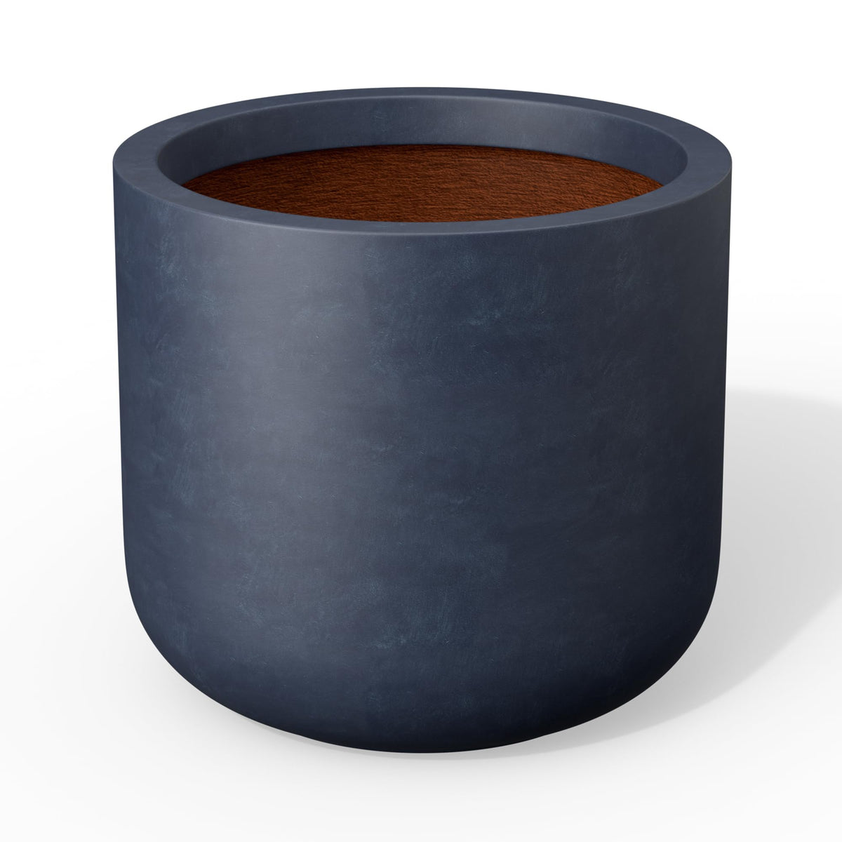 Kante Round Concrete Planter, 17.3 Inch Dia Classic-Style Large Pot with Drainage, Charcoal Finish with Painted Interior, for Indoor & Outdoor Plants, Home, Patio and Garden