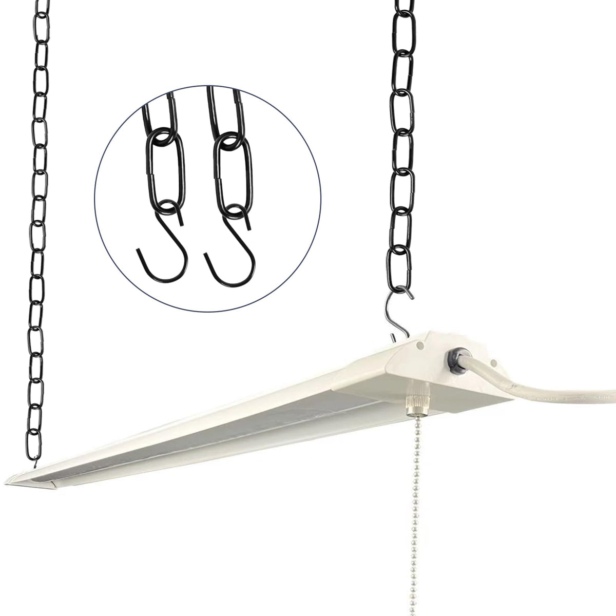 ENATECLITE Black Hanging Plant Chains Kit, 36-Inch Adjustable Plant Hangers with Hooks and Clips for Hanging Baskets, Bird Feeders, Wind Chimes, Planters and Porch Signs -6PACK