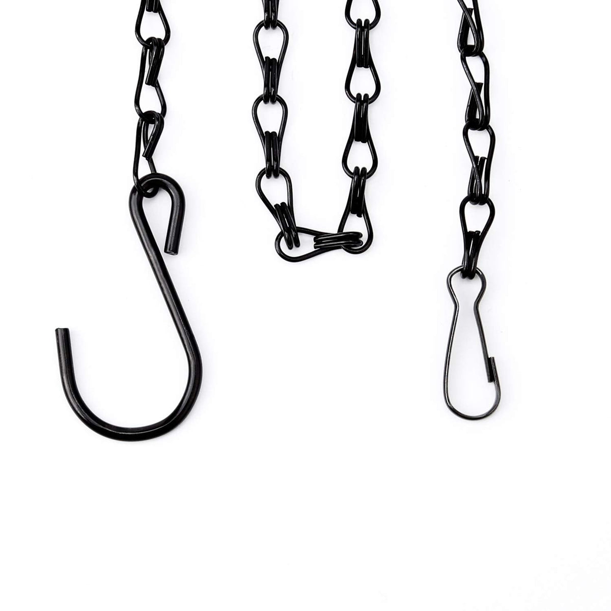 KABB Hanging Basket Chains, Black Iron Sling Chain, 20" L x 20" W x 0.8" H, Indoor/Outdoor, Holds Up to 20 lbs, 2 Pack