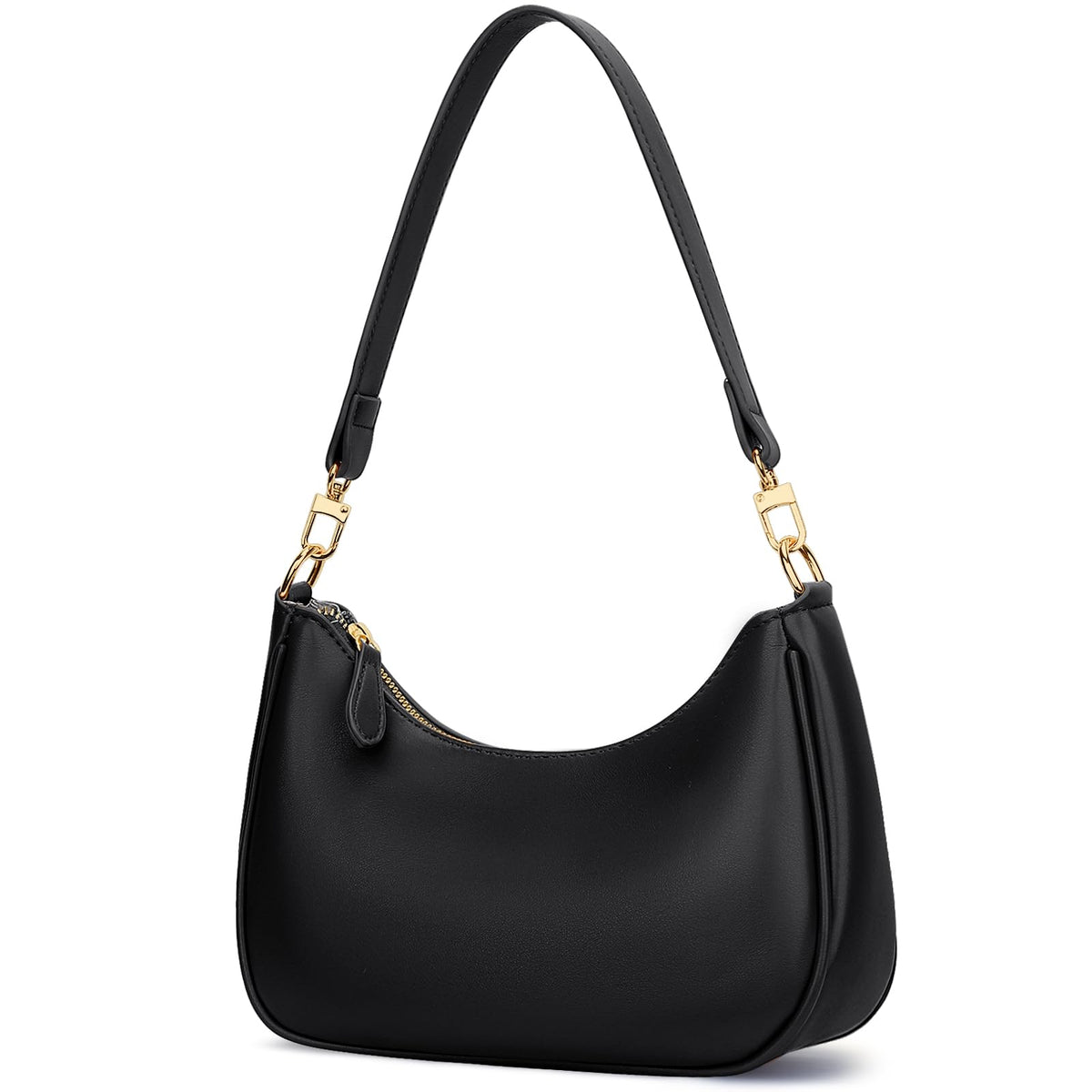 KKXIU Shoulder Bag for Women Cute Hobo and Tote Handbags Retro Clutch Underarm Purse with 2 Removable Straps (Black)