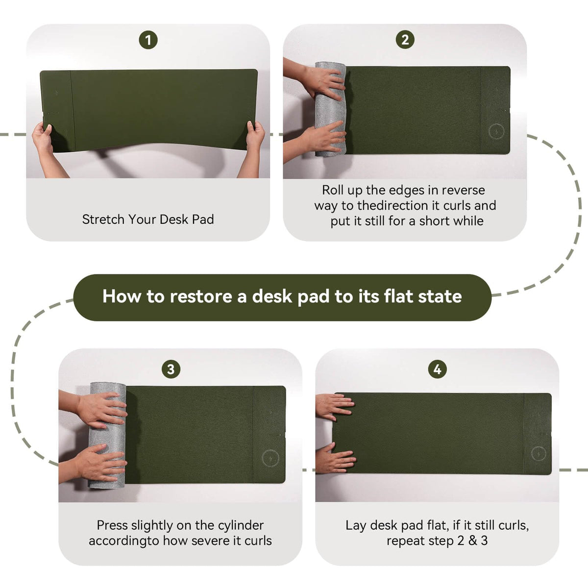 Hi-HONX Wireless Charging Mouse Pad, 15W Fast Charge Magnetic Charger Desk Pad, Large Office Desk Mat (31"x11.7") with Ultra-Smooth Surface, Green Computer Mousepad for MacBook, PC, Laptop