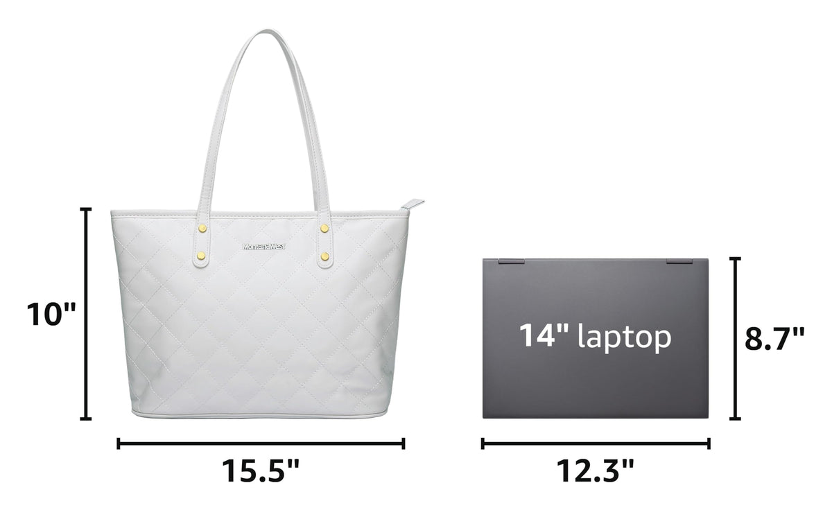 Montana West white purse quilted tote bag for women large tote purse for women shoulder bag womens handbags hobo purse with top zipper MWC-084BWT