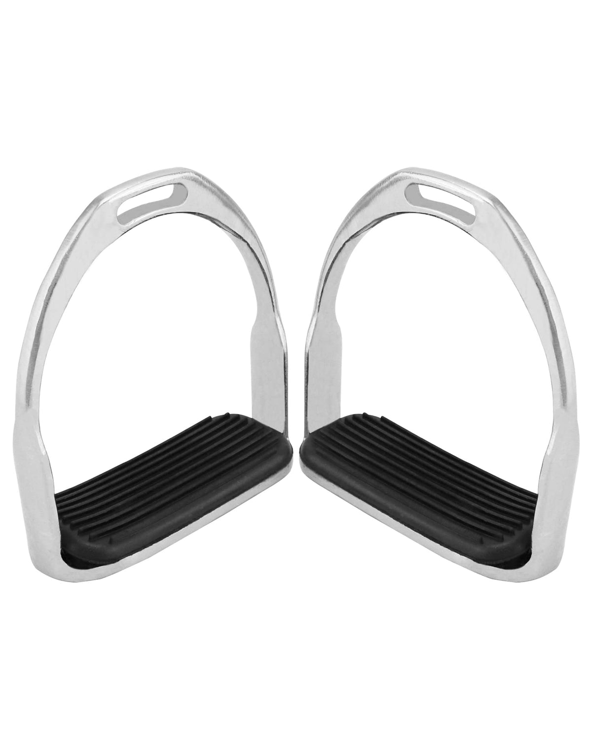 QWORK Horse Riding Stirrups, Hose Saddle, Safety Stirrup, Stainless Steel English Riding Protection Saddle, Knee Ankle Reduce Pressure, 1 Pair