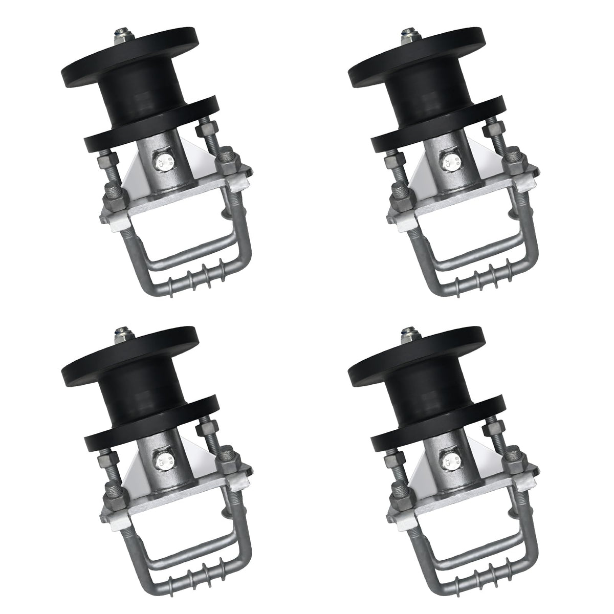 Sliding Gate Rollers, Nylon Cantilever Slide Gate, Rolling Cantilever, 4" Square Post × 2" Chain Link Fence Gate Frame, Slide Gate Roller Hardware - Pack of 4