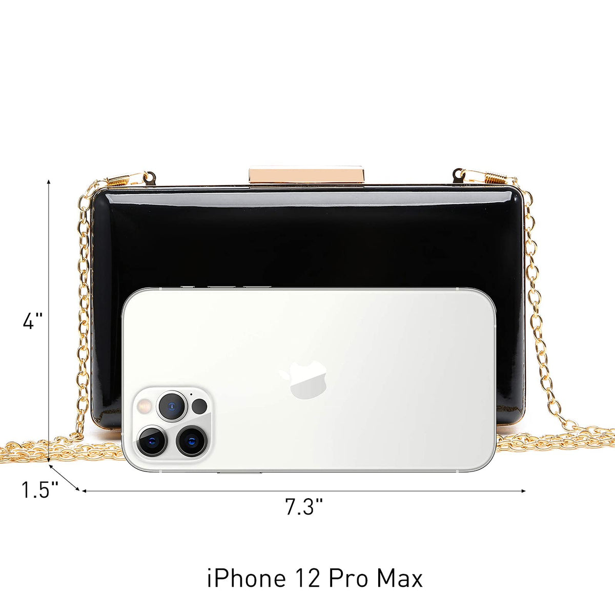 Dasein Women Evening Purses Clutch Bags Formal Party Clutches Wedding Purses Cocktail Prom Handbags (Patent Leather Black)