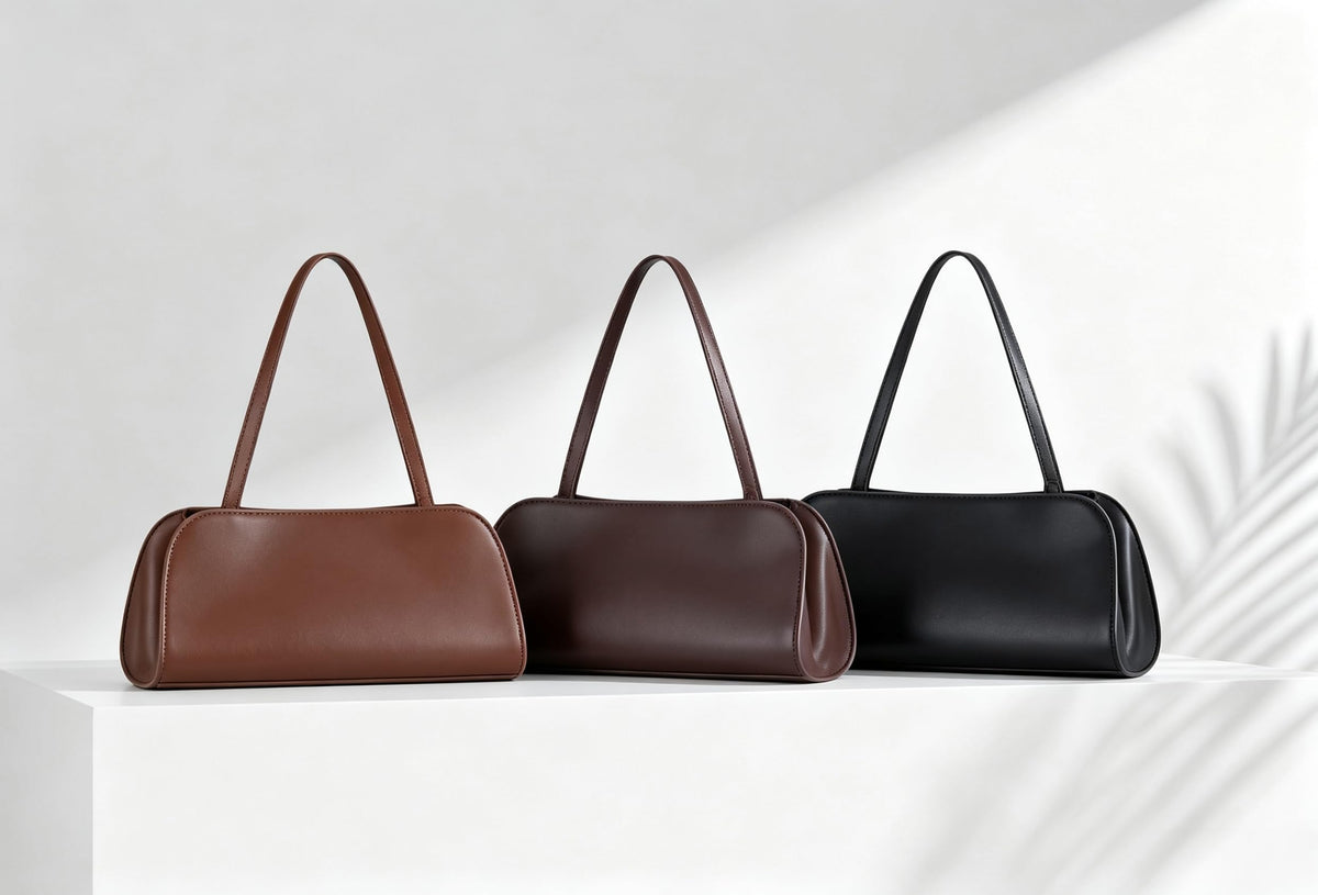 Quelis Small Leather Tote Bag，Clutch Purse with Shoulder Strap， Small Vegan Leather Handbag