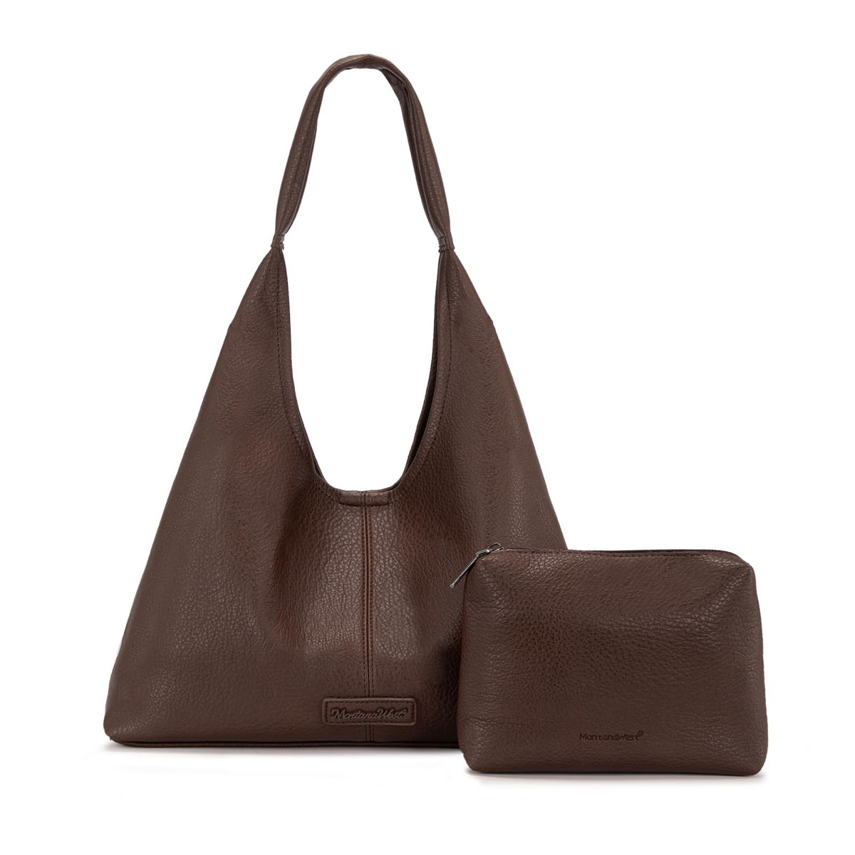Montana West Hobo Bag Purse for Women Shoulder Handbags Slouchy Casual Soft Vegan Leather Tote Ladies for Work Travel Coffee Chocolate MWC-HB-646-CF