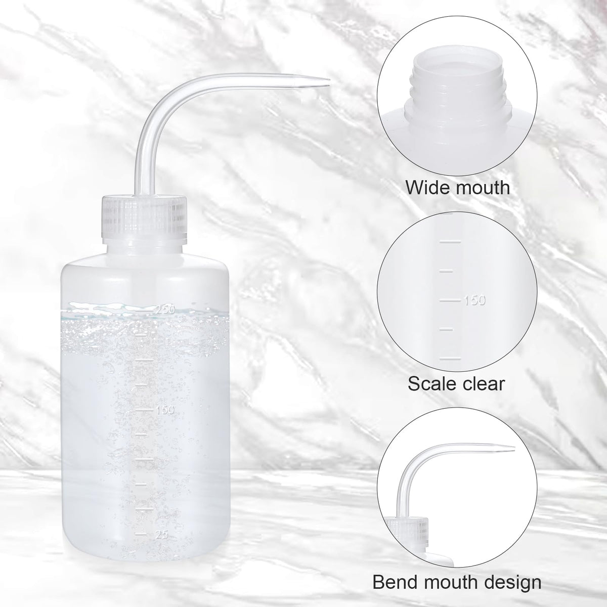 12 Pcs 250ml Plastic Safety Wash Bottles, 8oz, Multipurpose: Watering Plants, Cleaning Tools, Labware, Experiments Ustils