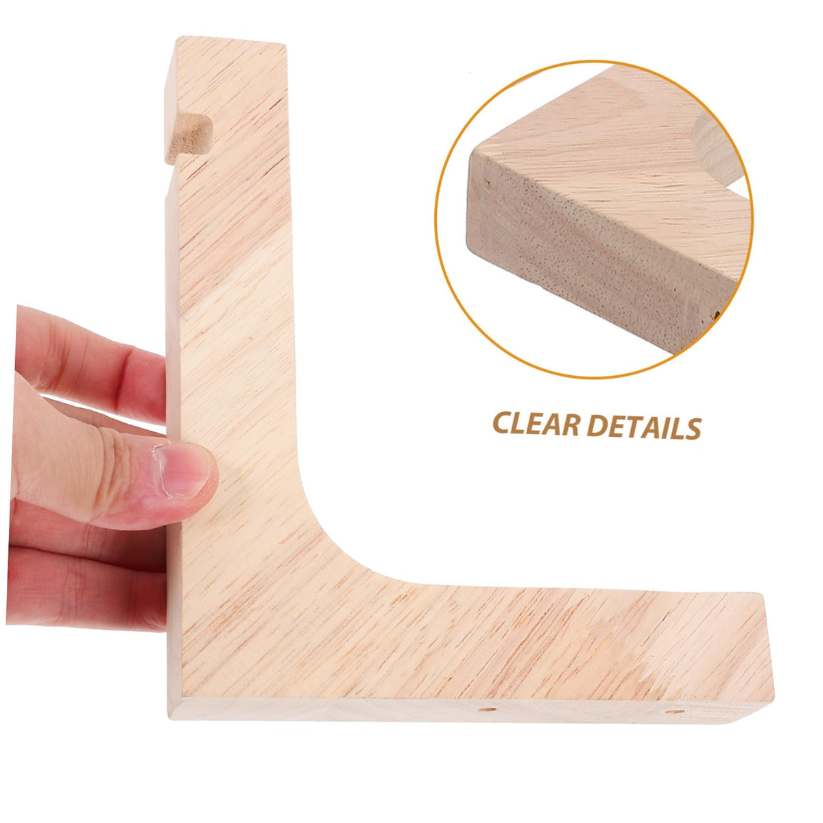 SEWACC Wooden Wall Hooks Plant Hangers for Indoor Outdoor Hanging Plants Heavy-Duty Wall Mount with Natural Wood Finish 2pcs Brackets for Garden Patio