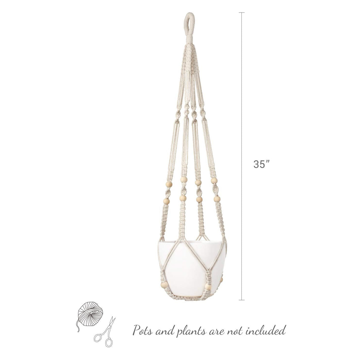 Mkono Macrame Plant Hanger and Ceiling Hooks Set