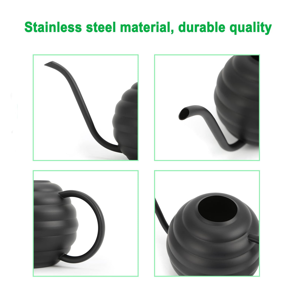 Lianshi Plant Watering Bottle, 400ml/14oz, Retro Style Watering Can, Matte, Frosted (Black)