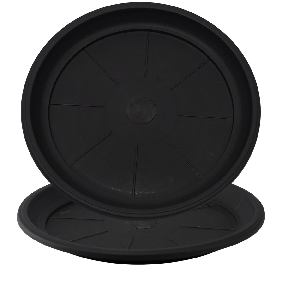 Sapphire USA 11" Decorative Heavy Duty Tray/Saucer (2 Pack) Pot/Planter Base for Indoor/Outdoor Decor (11 inches, Black)