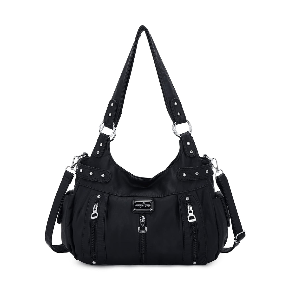 Angel Kiss Large Purses and Handbags for Women Washed Faux Leather Crossbody Hobo Satchel Shoulder Handbag Tote Purse