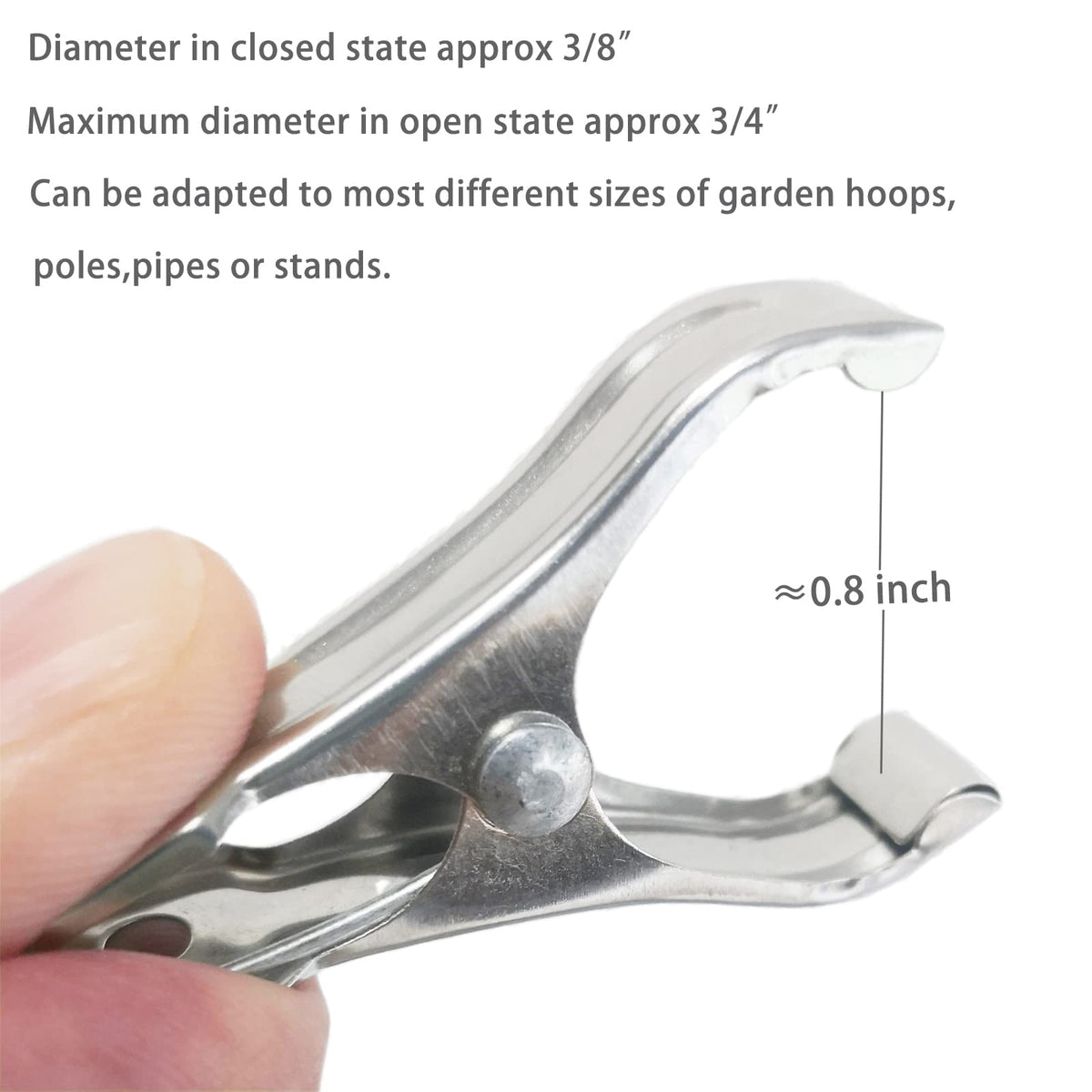 Samhopo 80 Pcs 2inches Gardening Clips for Netting, Metal Clamps Made of Stainless Steel, Have a Strong Grip of Greenhouse Clips Keep the Plant Cover on Garden Hoops