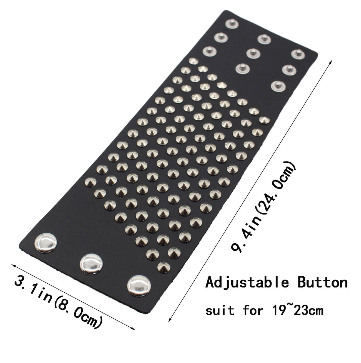 Scddboy Gothic Spike Studded Wrap Gauntlet Wristband for Men,Punk Leather Cuff Bracelet for Men