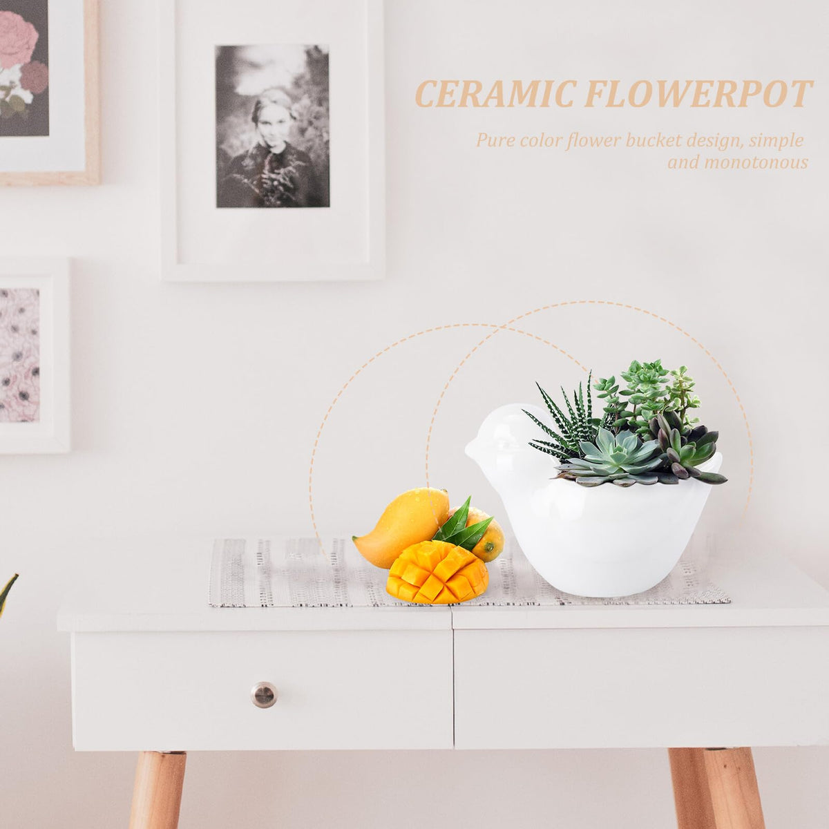 Luxshiny Ceramic Bird Flower Pot Creative Animal Modeling Succulent Planter Decorative Pot for Home Office Garden Use Unique Gift for Plant Lovers