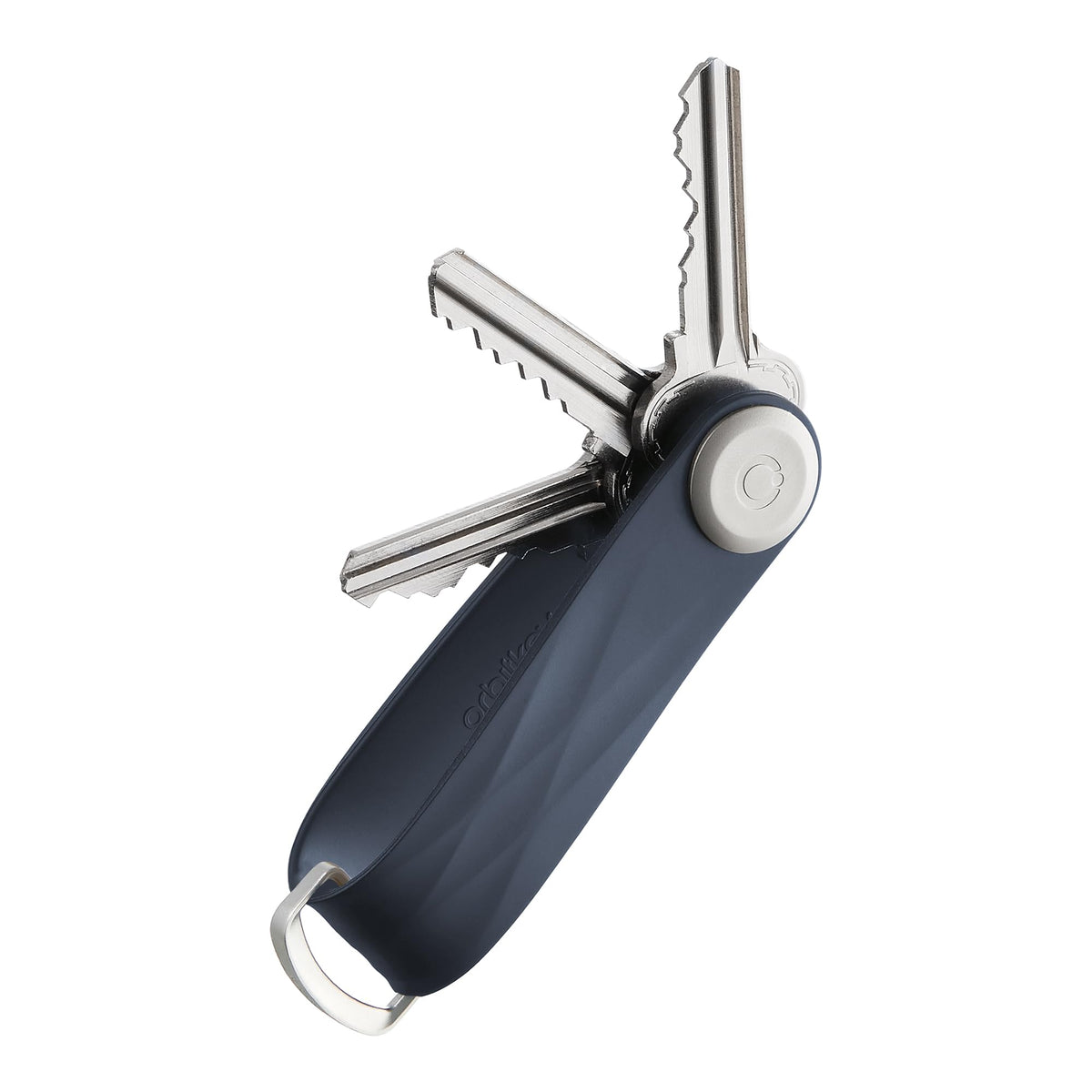 Orbitkey Active Key Organizer Lite – Durable Holder with Elastic Polymer Band, Carabiner Ring & Secure Locking Mechanism – Slim Pocket-Friendly Keychain for Everyday Carry & Travel (Midnight Blue)