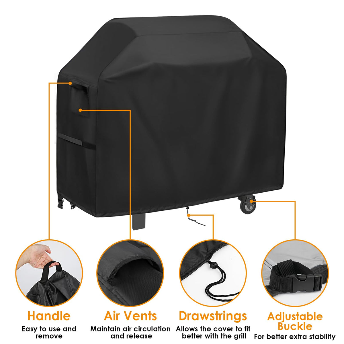 Agustone Grill Cover for Blackstone Pro Series 2 Burner 22 Inch Griddle with Double Shelf, Outdoor Waterproof BBQ Covers for Model 2165 2414, Propane Gas Grill Cover