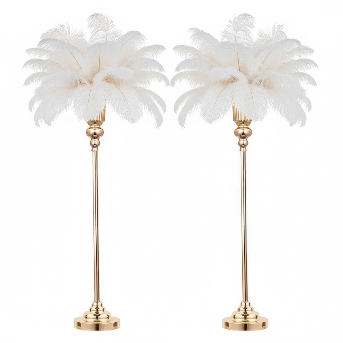 32.5inch Versatile Metal Wedding Centerpiece Vases - Set of 2 Tall Gold Trumpet Vases for Road Lead, Elegant Centerpiece Stands for Wedding Reception Party Events Anniversary (Gold, 32.5in - 2Pcs)