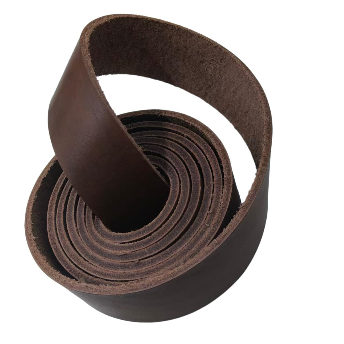 Premium Leather Strap, Brown Genuine Leather Strips, Heavy-Duty Leather Strip 4-5 Millimeters Thick (10-12.5 Ounces), Full Grain Leather Strips for Crafts (Brown 0.79"× 80")