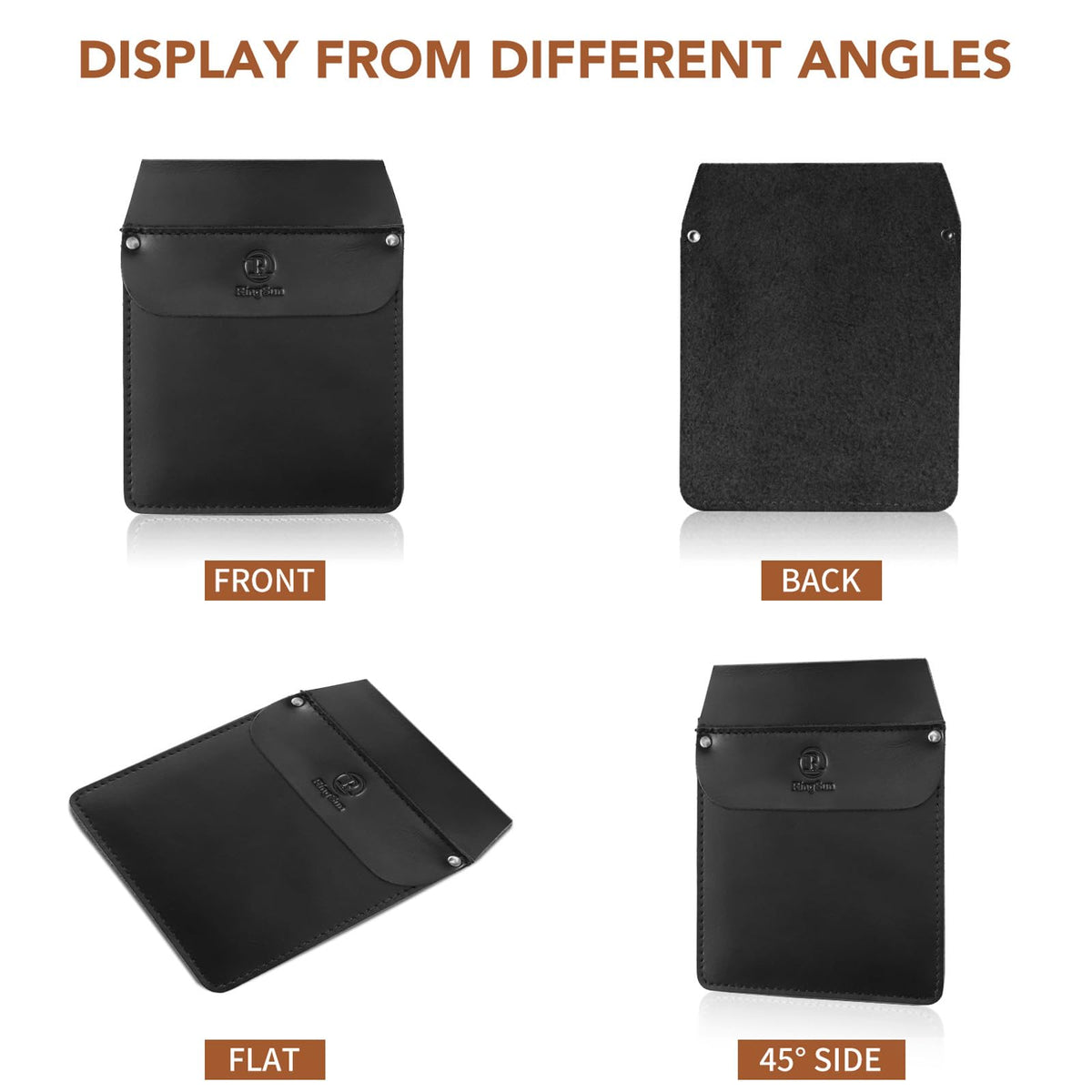 RingSun Genuine Leather Pocket Protector for Men, Durable Pocket Tool Pouch, Jeans Shirts Pocket Protector for Tools Pens