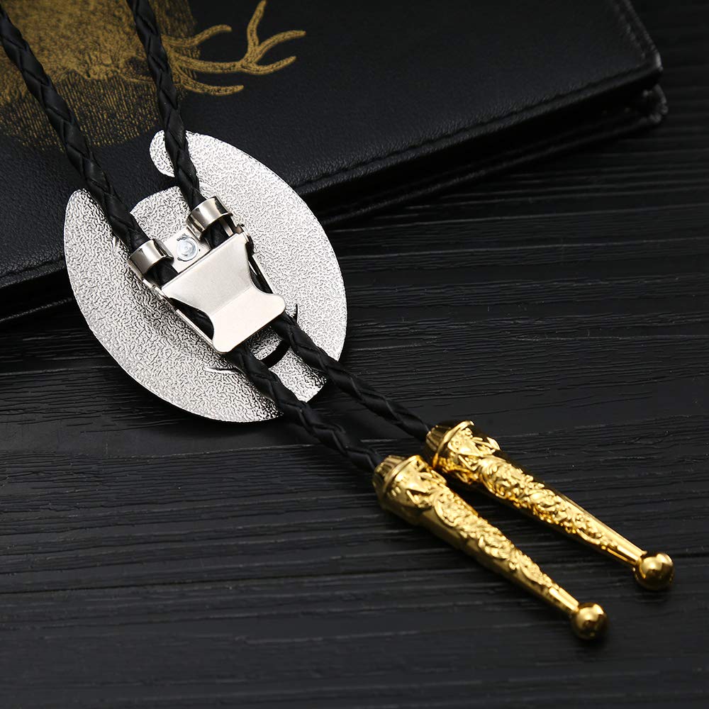HUABOLA CALYN Bolo Tie for Men- Golden Initial Letter ABCDMJR to Z Western Cowboy Bolo Tie for Women (B)