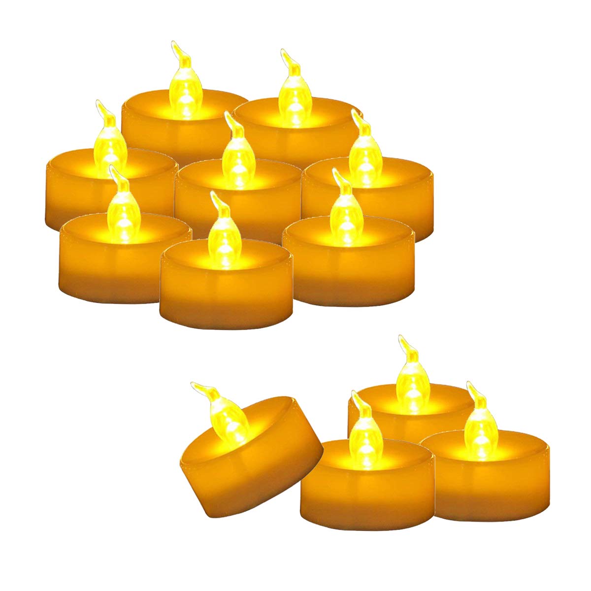Cozeyat 12pcs Tea Lights Led Timer 6 Hours Battery Operated Mini Candles, Long Lasting Timed Tealights Flickering Yellow for Wedding Reception Christmas Party Holiday Home Kitchen Church Decorations