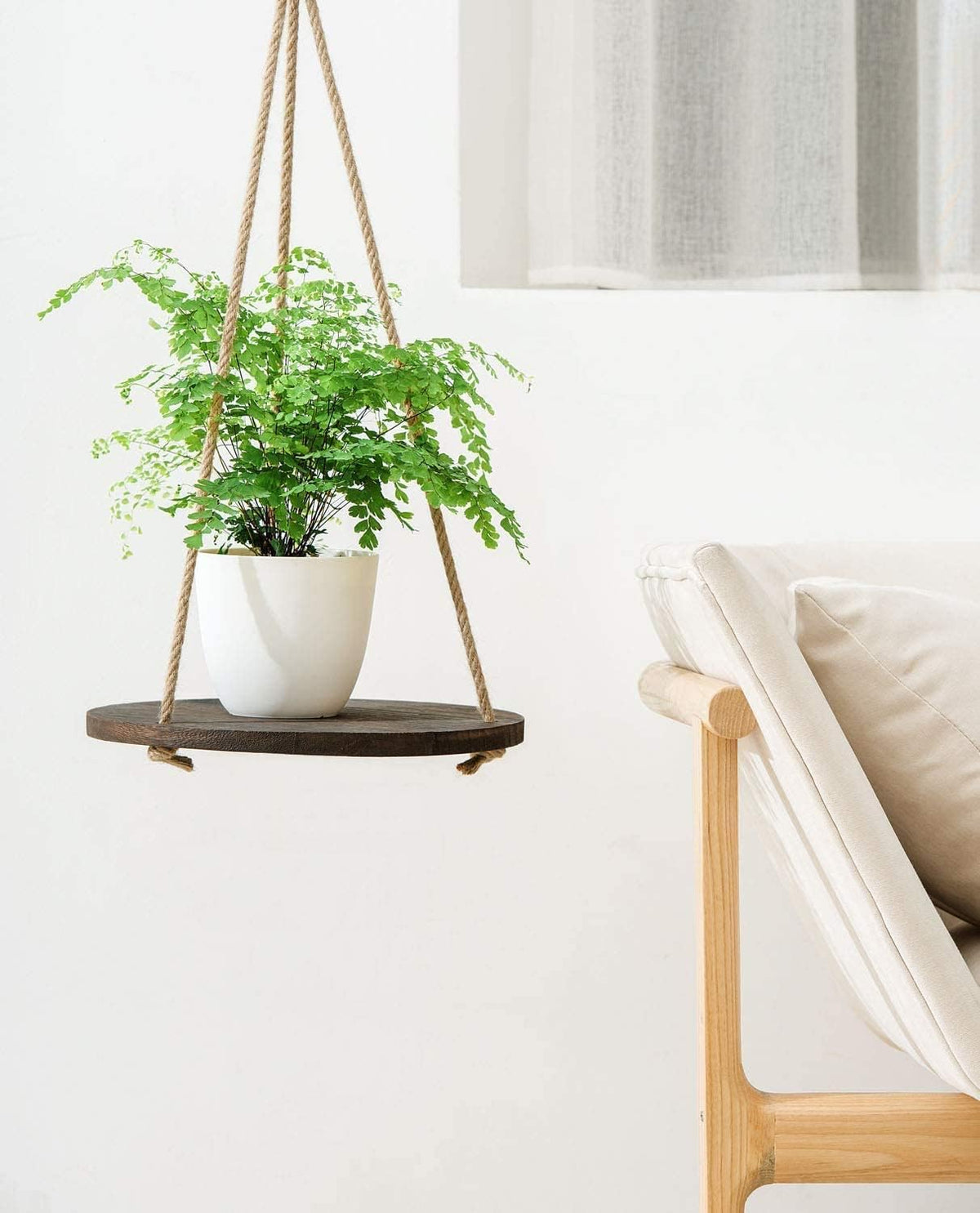 Dahey Macrame Plant Hanger Set of 3 with Hooks and Hanging Plant Shelf Indoor Hanging Planter Basket for Flower Pot Crochet Plant Holder Stand Home Decor