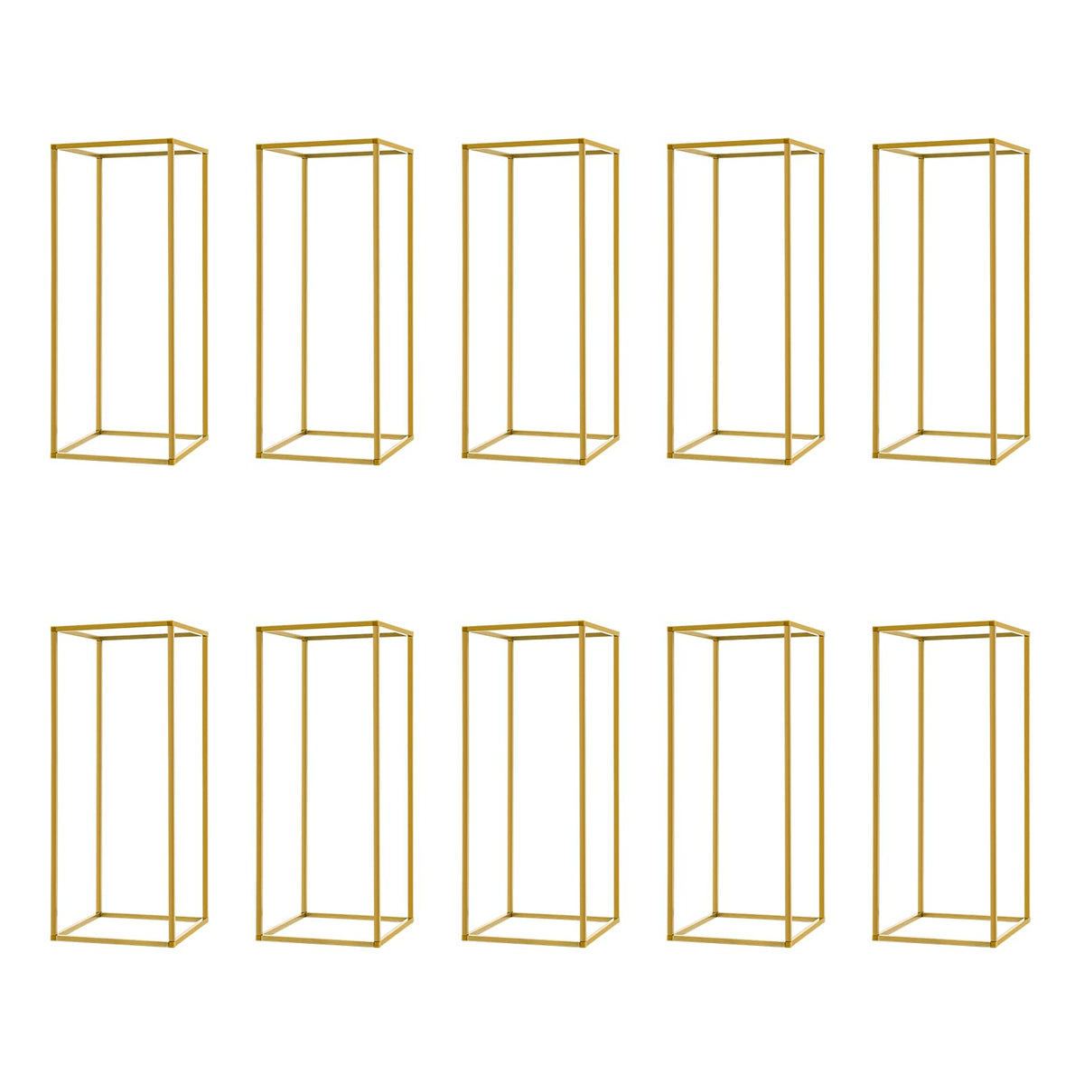 23.6Inch 10 Pcs Column Vases Gold Centerpieces, Tall Centerpiece Stands Metal Flower Stands Gold Wedding Centerpieces Vase for Table Party Wedding Decorations Flower Rack