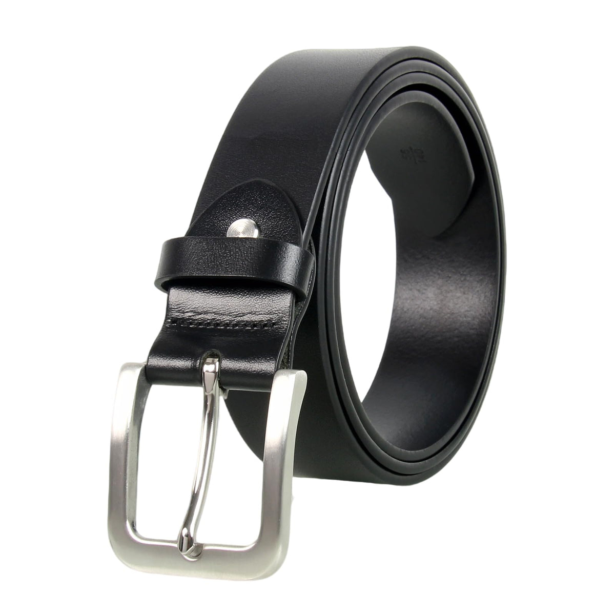 Mgailw Men's Genuine Leather Belt 1 1/2" Classic & Versatile Prong Buckle in Full-Grain Leather Trim to Fit(28" to 32" Waist Adjustable)