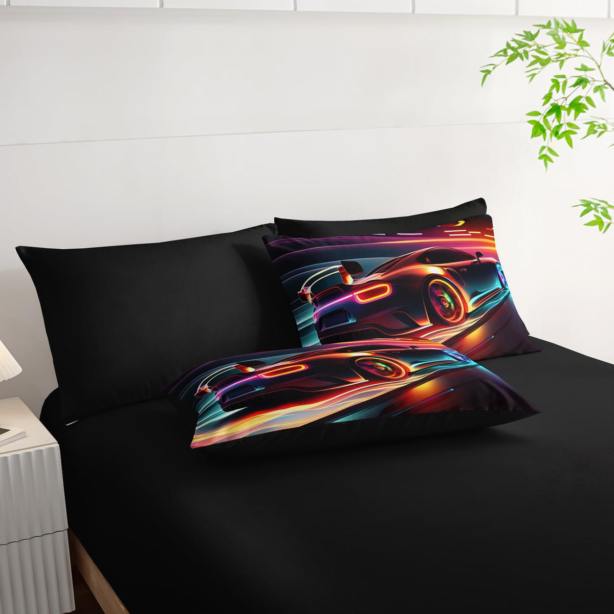 AILONEN Kids 3D Racing Car Comforter Sets Full Size,Extreme Sports Theme Bedding Set Bed in a Bag for Boys Teens,Modern Race Car Comforter & Fitted Sheet + Flat Sheet & 2 Pillowcases,2 Pillow Shams